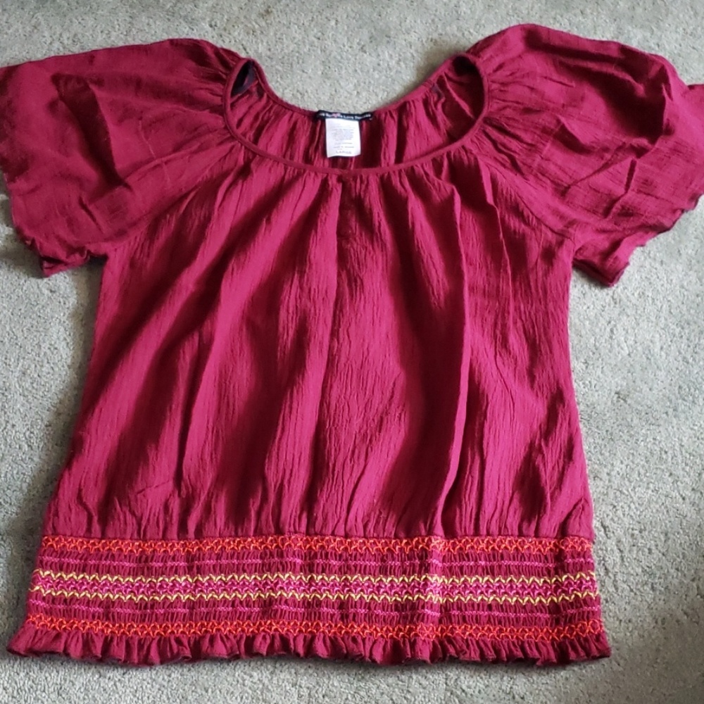EUC Love Squared Sz L burgundy shirt